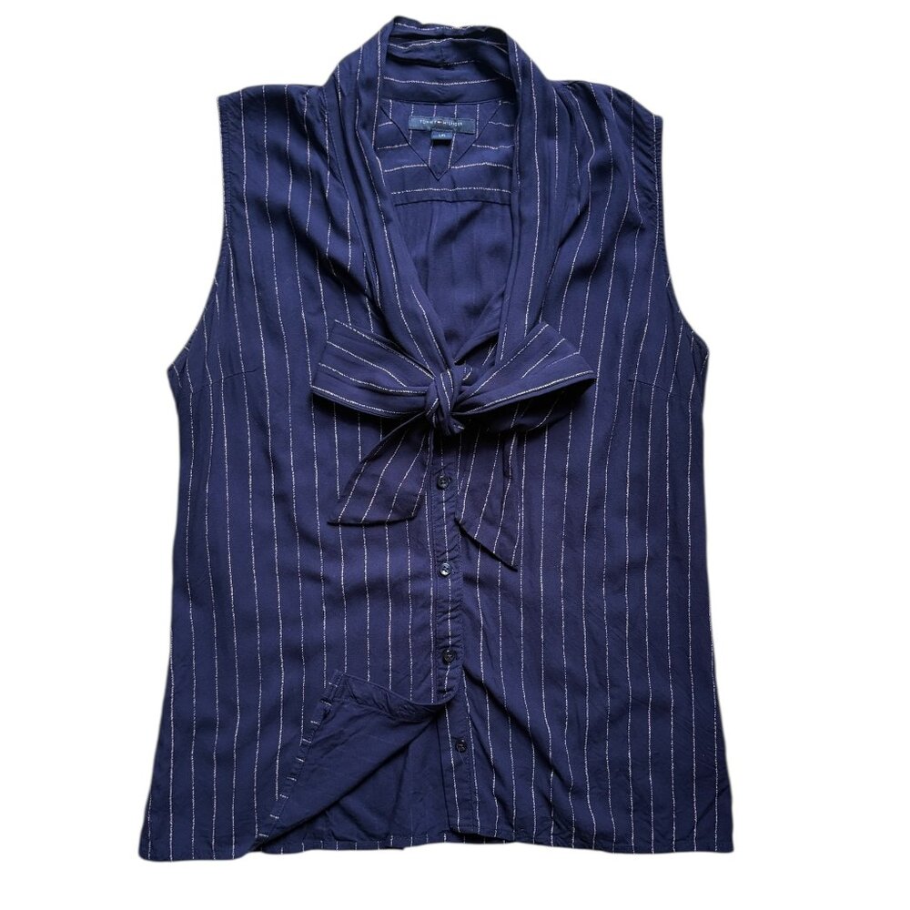 Tommy Hilfiger Womens Sleeveless Blouse with Bow Size L